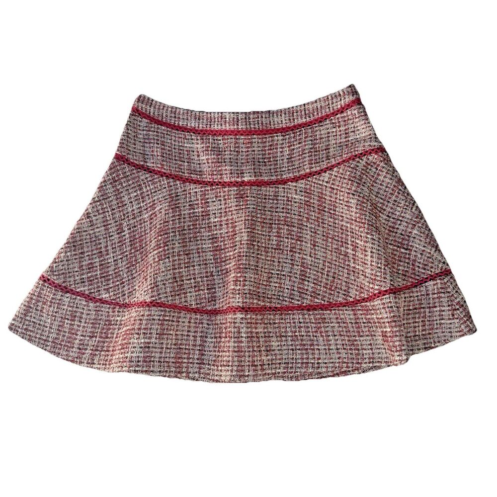 Banana Republic Textured Mini Skirt Womens Size 4 Berry Pink Tweed Style
